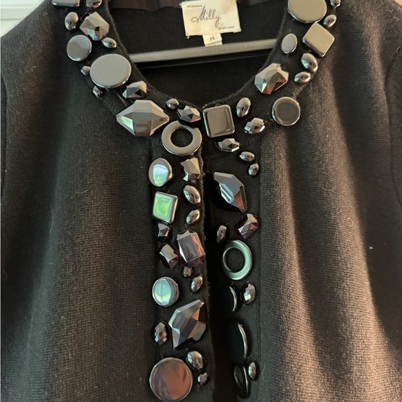 Milly NY beaded wool cardigan size M - Picture 4 of 5